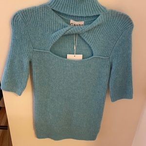 Ganni blue sweater XS